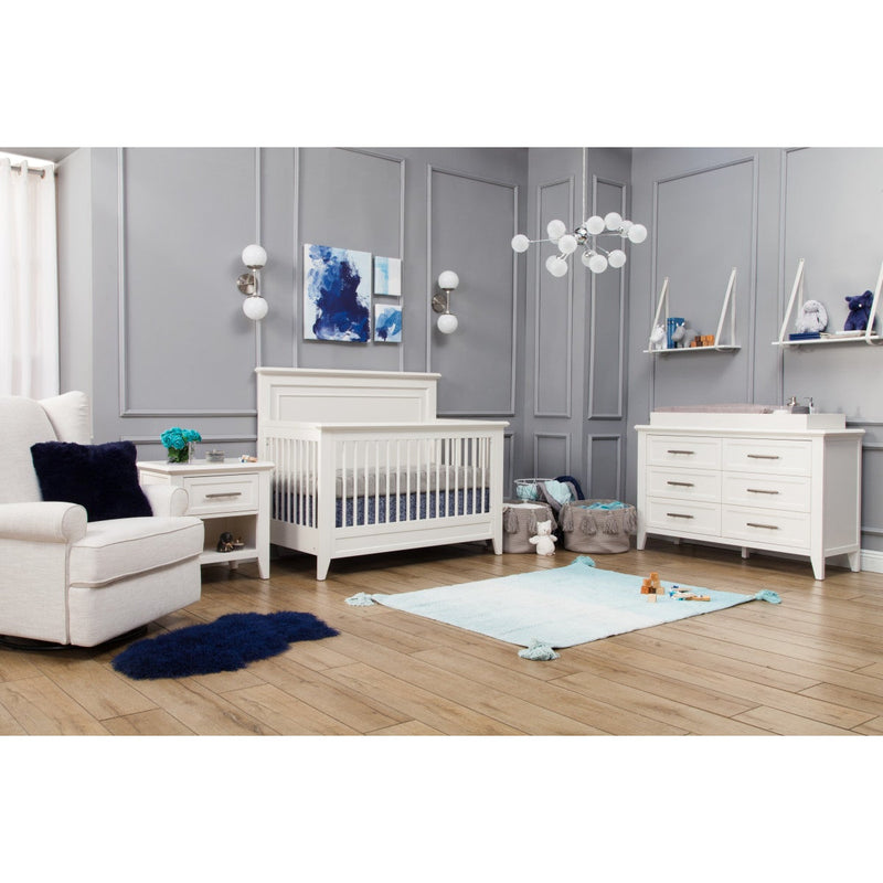 Load image into Gallery viewer, Monogram by Namesake Beckett 4-in-1 Convertible Crib in Warm White
