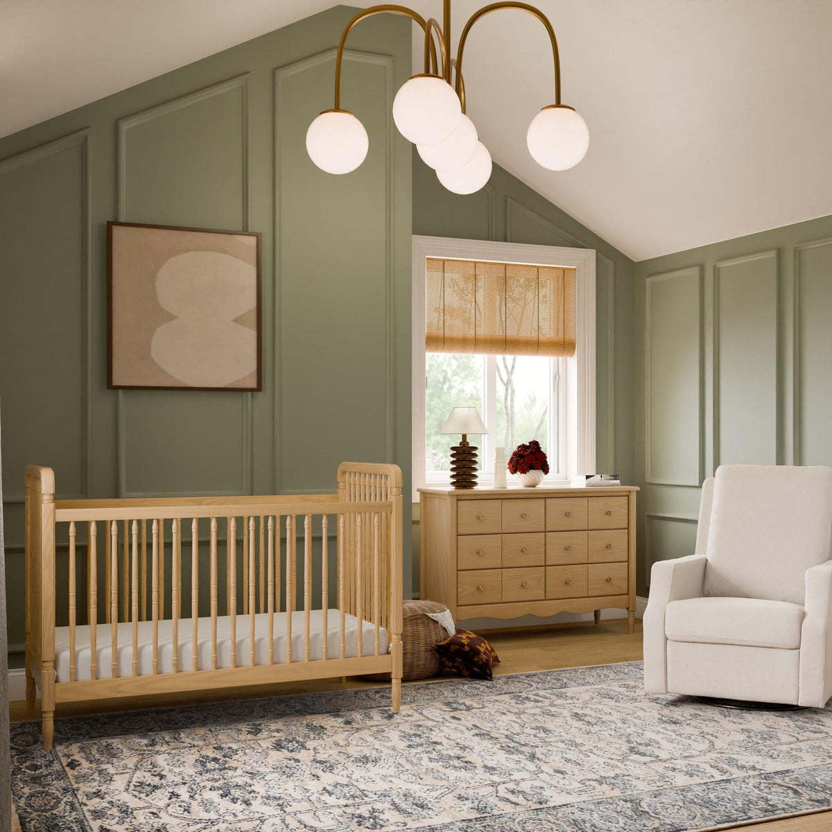 Namesake Liberty 3-in-1 Convertible Spindle Crib with Toddler Bed Conversion Kit