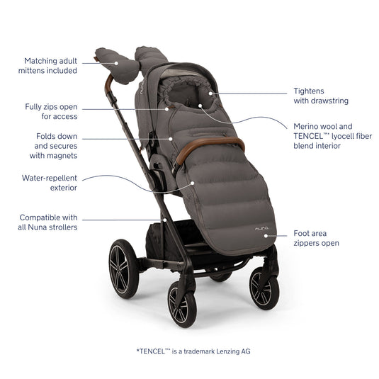 nuna stroller gray Nuna Winter Stroller Set – Babinski's Baby