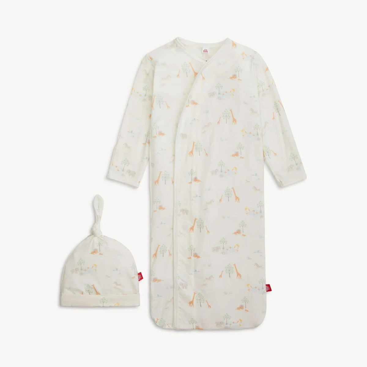 Magnetic Me Gown+Hat - White Safari, Newborn