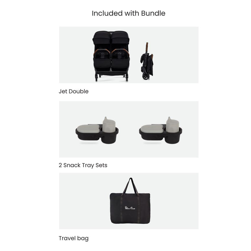 Load image into Gallery viewer, Silver Cross Jet Double Stroller + Accessory Bundle
