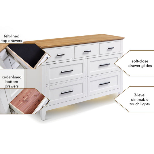 PL Heritage Artisan 7-Drawer Dresser with Lights
