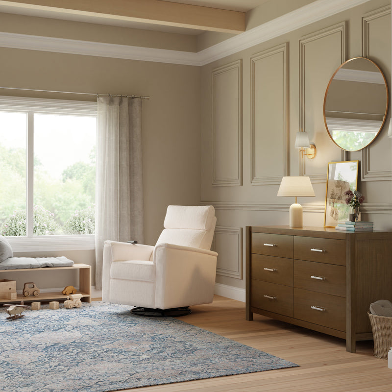 Load image into Gallery viewer, Monogram by Namesake Willa Deluxe Power Recliner and Swivel Glider with Heat + Massage | Ivory Corduroy | EXCLUSIVE!
