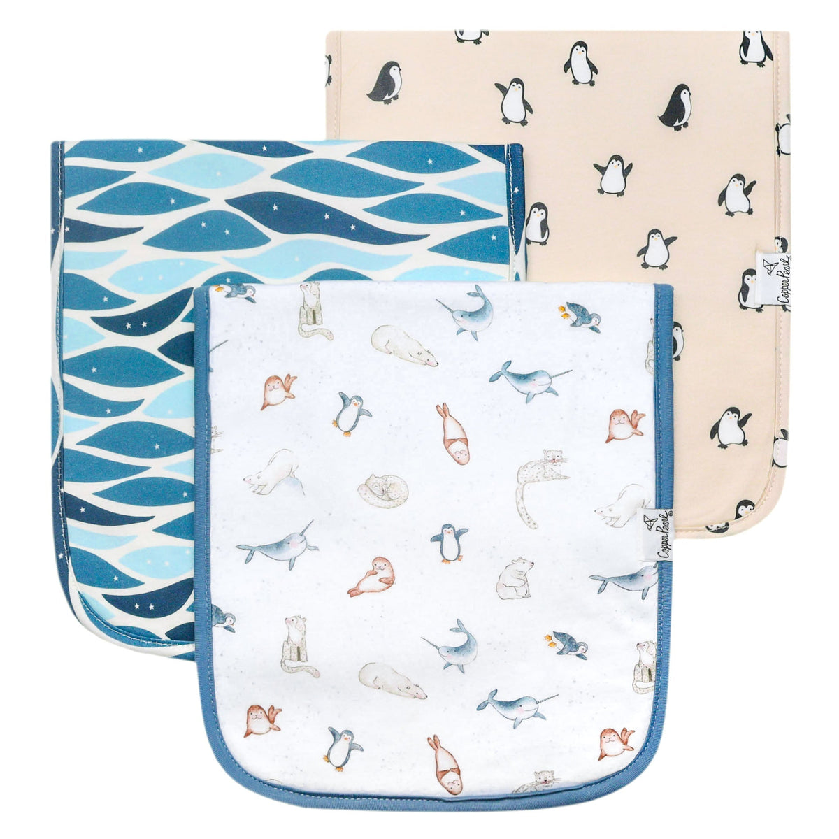 Copper Pearl 3 Pack Premium Burp Cloths | Arctic Wonder