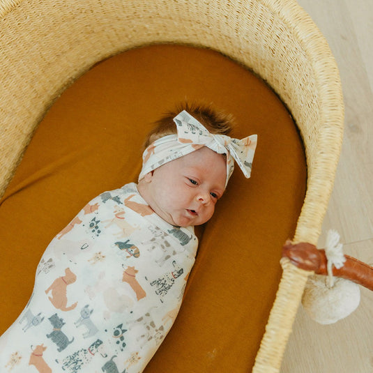 Copper Pearl Knit Swaddle Blanket | Rufus