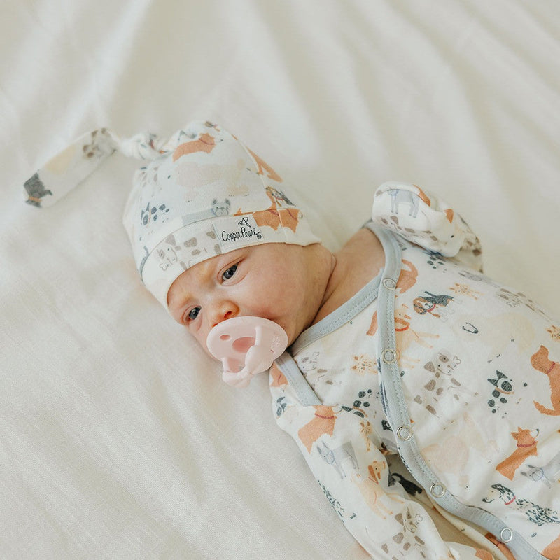 Load image into Gallery viewer, Copper Pearl Newborn Knotted Gown | Rufus
