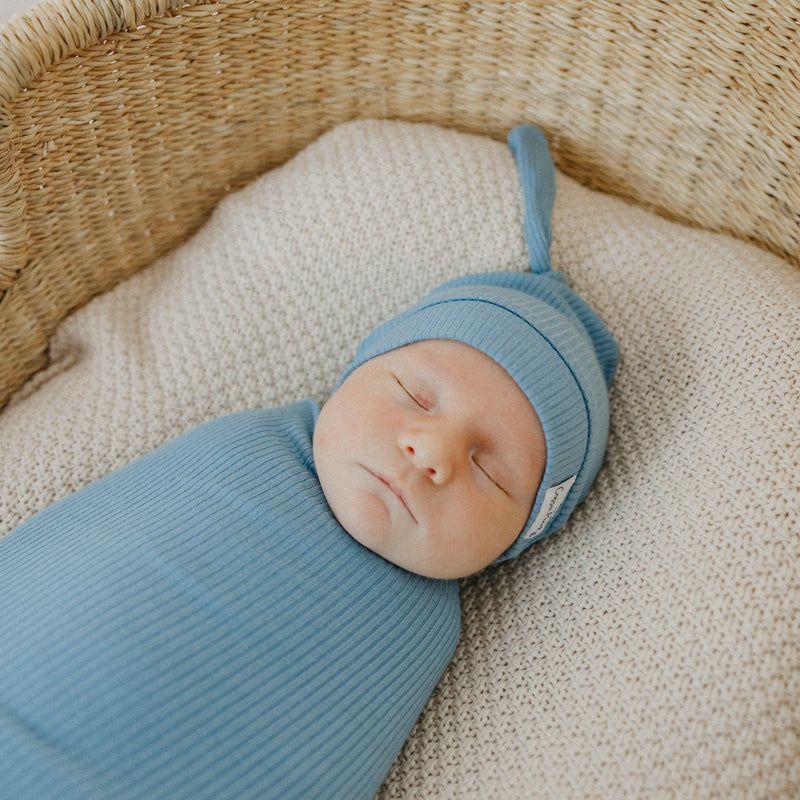 Load image into Gallery viewer, Copper Pearl Rib Knit Swaddle Blanket | Atlantic
