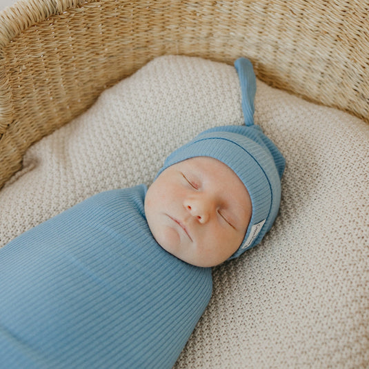 Copper Pearl Rib Knit Swaddle Blanket | Atlantic