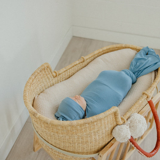 Copper Pearl Rib Knit Swaddle Blanket | Atlantic