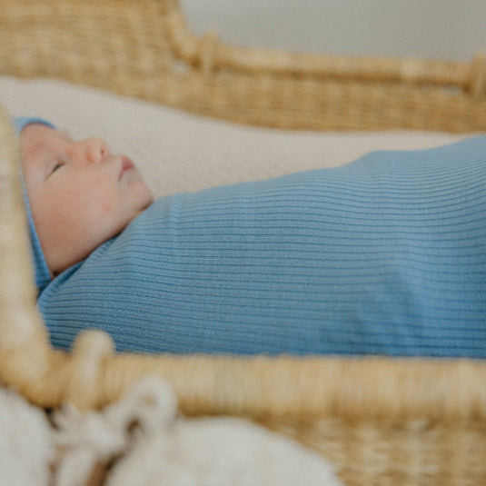 Copper Pearl Rib Knit Swaddle Blanket | Atlantic