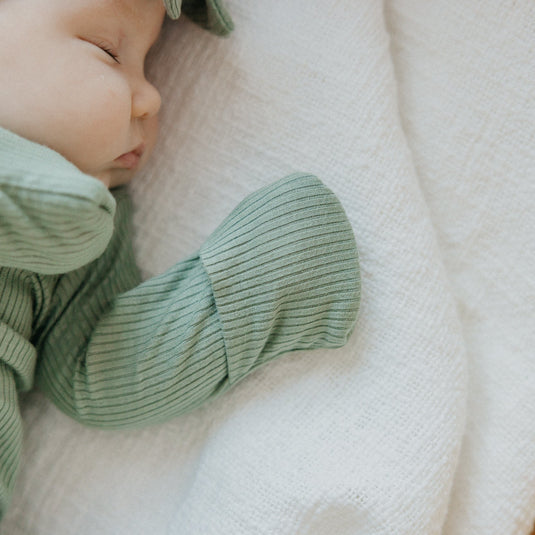 Copper Pearl Rib Knit Newborn Knotted Gown | Clover