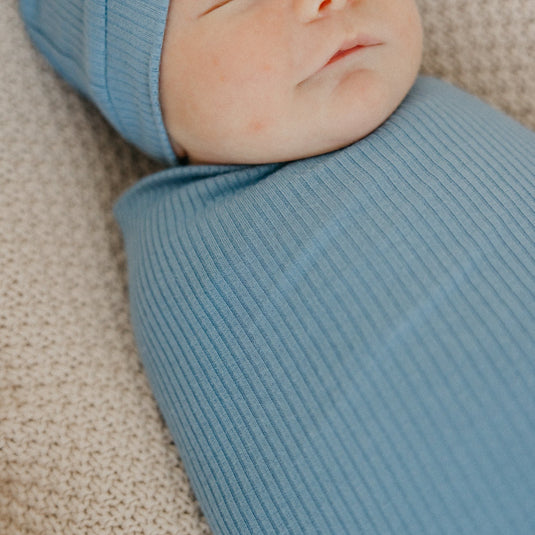 Copper Pearl Rib Knit Swaddle Blanket | Atlantic