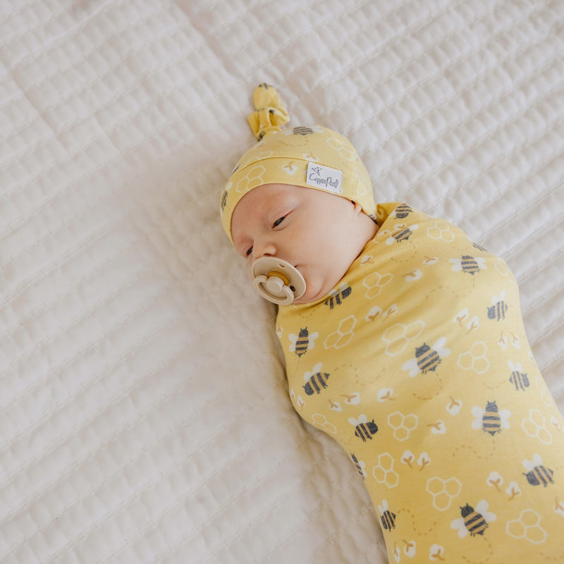 Load image into Gallery viewer, Copper Pearl Knit Swaddle Blanket | Honeycomb
