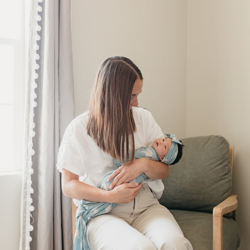 Load image into Gallery viewer, Copper Pearl Newborn Knotted Gown | Peanut
