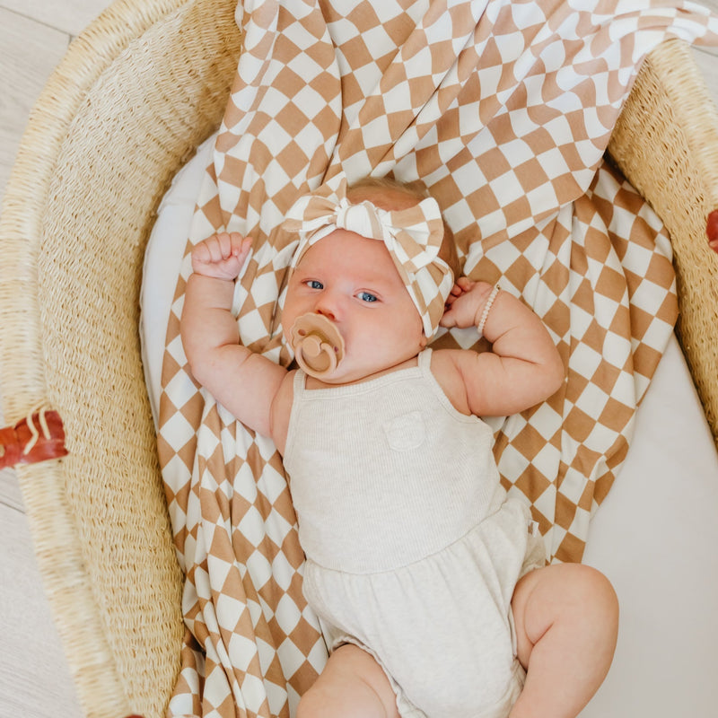 Load image into Gallery viewer, Copper Pearl Knit Swaddle Blanket | Rad
