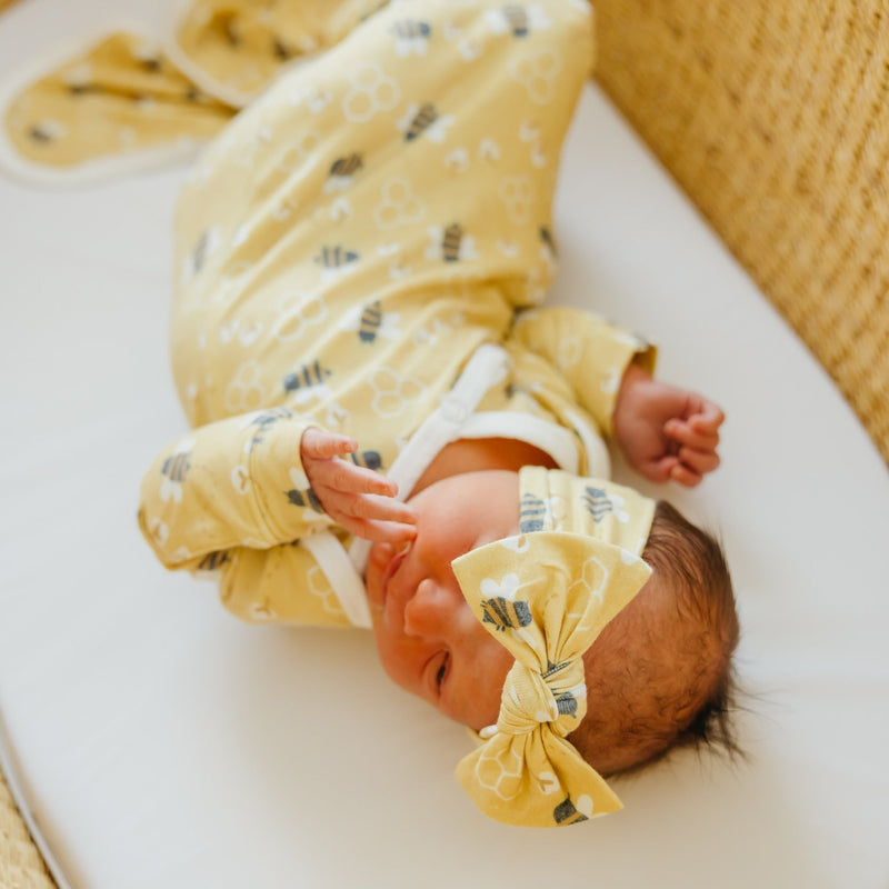 Load image into Gallery viewer, Copper Pearl Newborn Knotted Gown | Honeycomb
