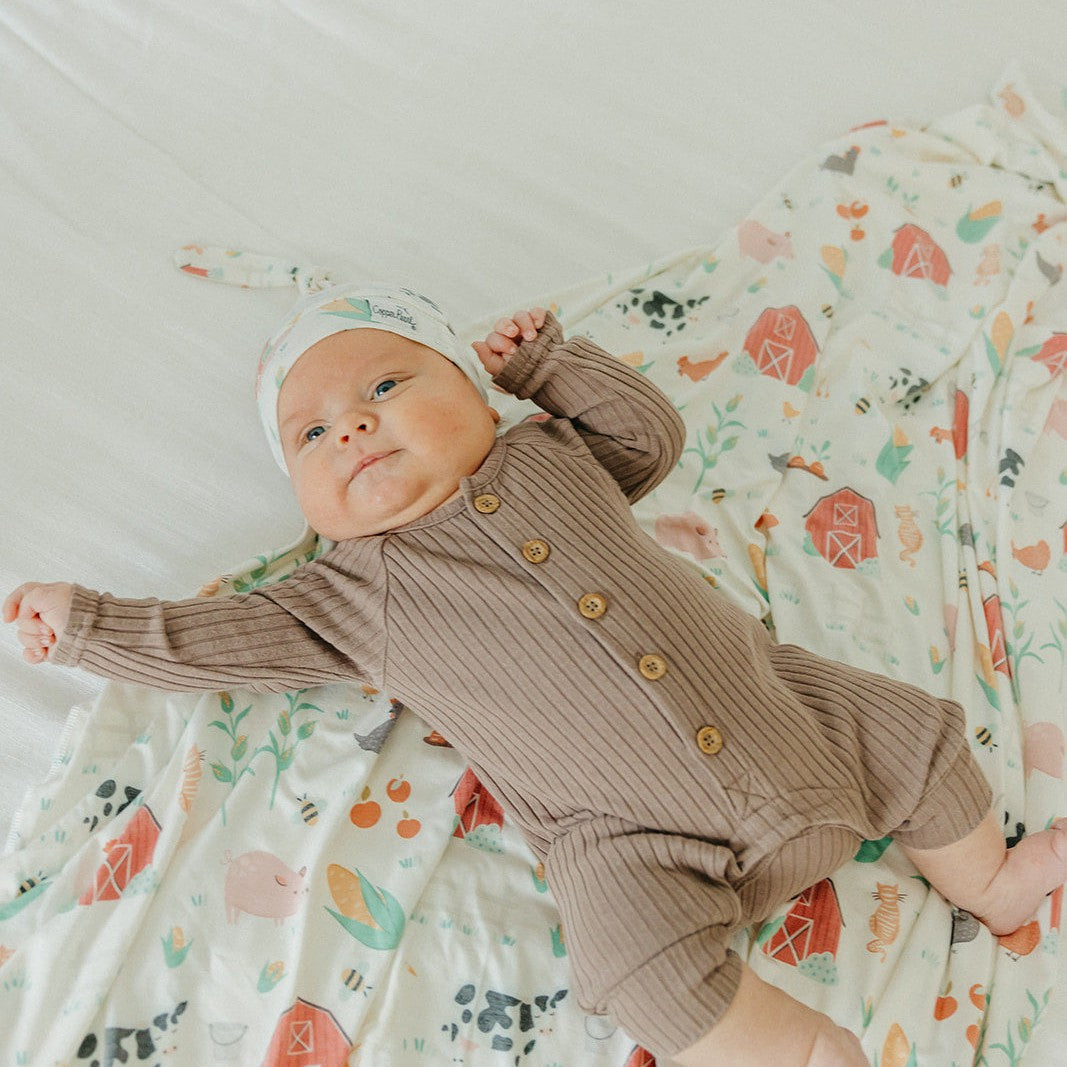 Copper Pearl Knit Swaddle Blanket | Farmstead
