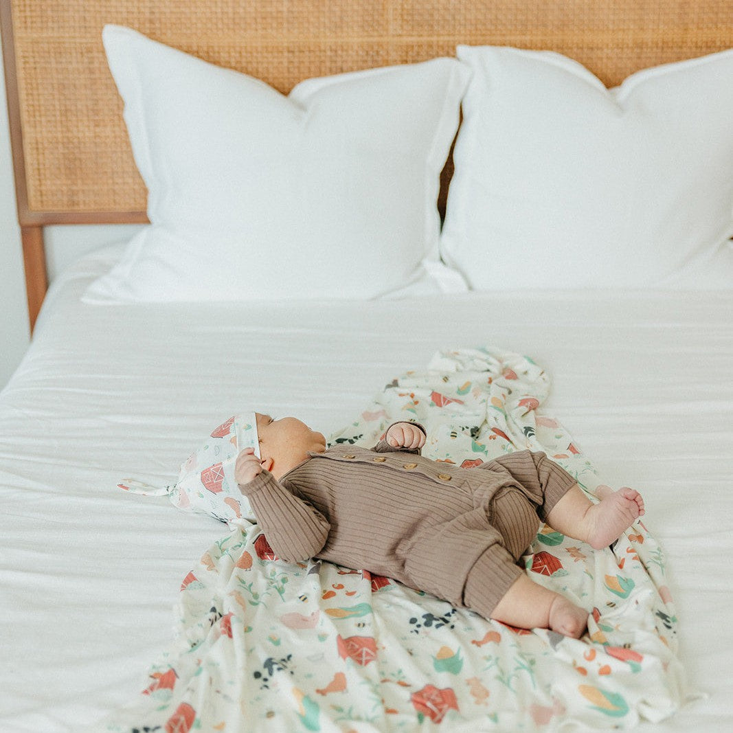 Copper Pearl Knit Swaddle Blanket | Farmstead