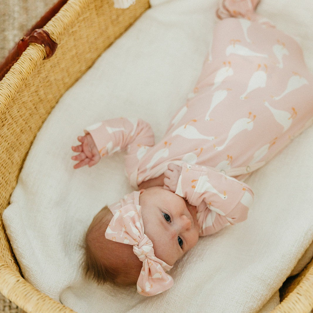 Copper Pearl Knit Headband Bow | Goosie