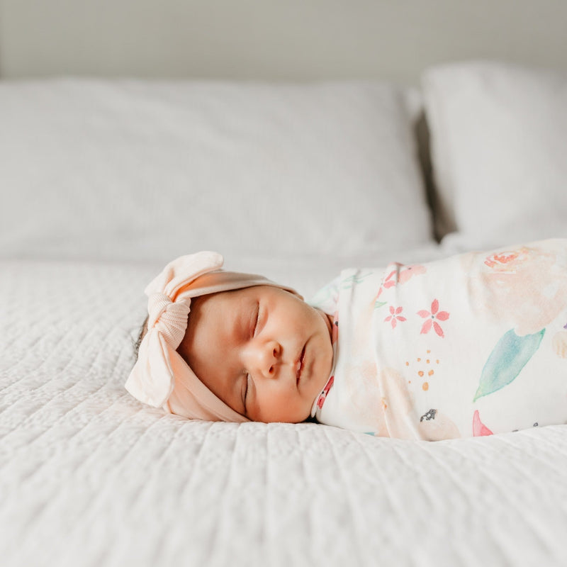 Load image into Gallery viewer, Copper Pearl Knit Swaddle Blanket | Bloom
