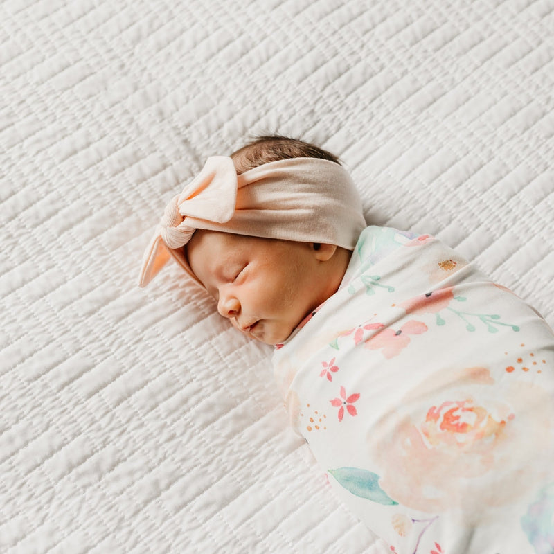 Load image into Gallery viewer, Copper Pearl Knit Swaddle Blanket | Bloom
