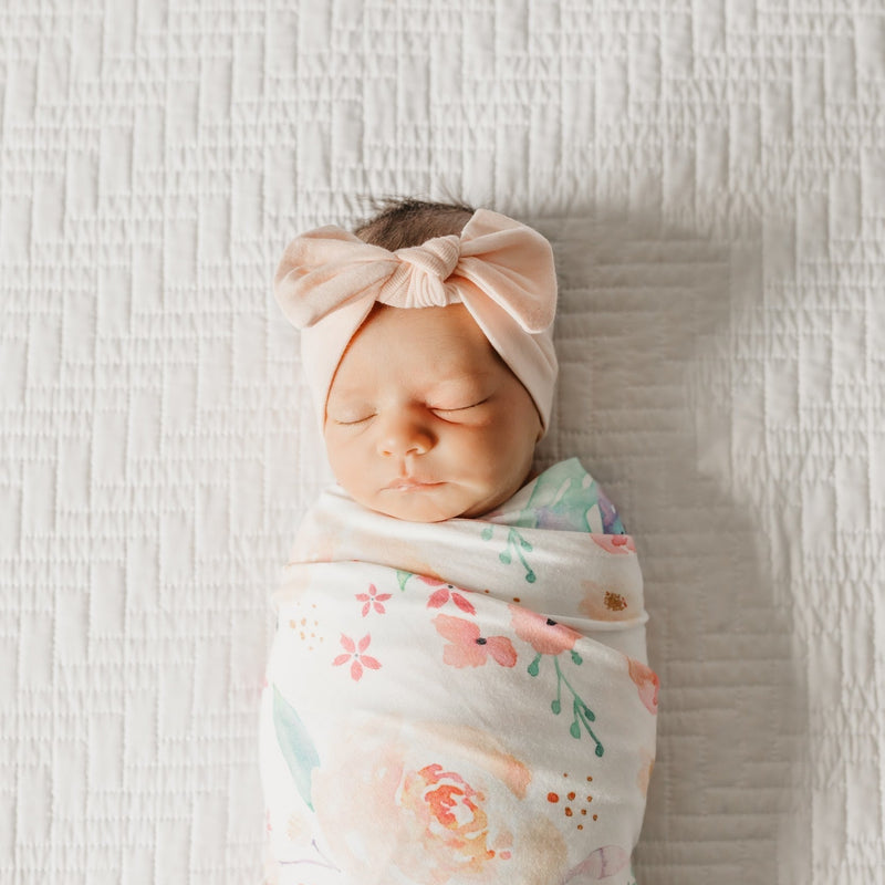 Load image into Gallery viewer, Copper Pearl Knit Swaddle Blanket | Bloom
