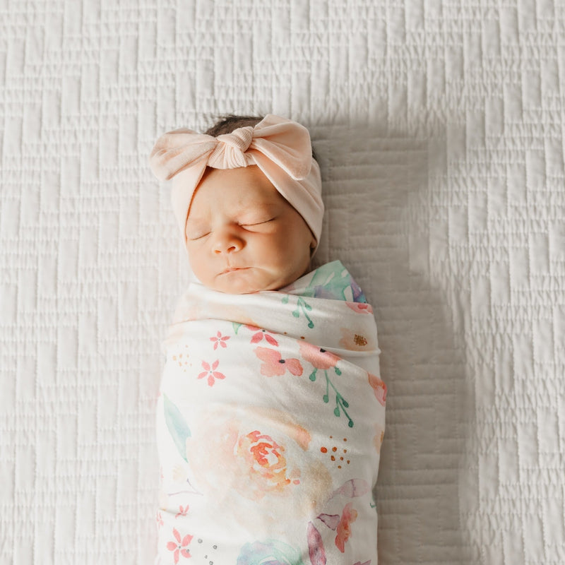 Load image into Gallery viewer, Copper Pearl Knit Swaddle Blanket | Bloom
