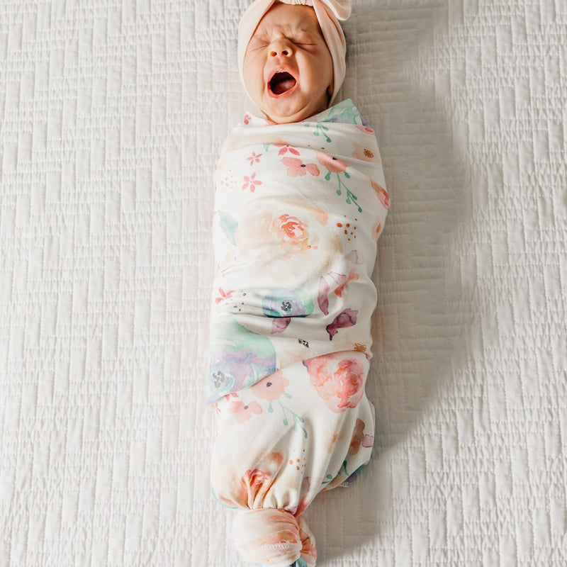 Load image into Gallery viewer, Copper Pearl Knit Swaddle Blanket | Bloom
