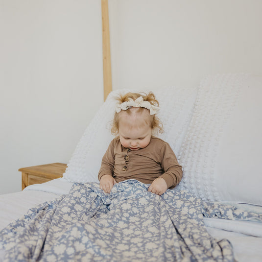 Copper Pearl 3-Layer Baby Blanket - 46x46 Inch Soft Quilt For Newborns & Toddlers, Polyester/Rayon Blend