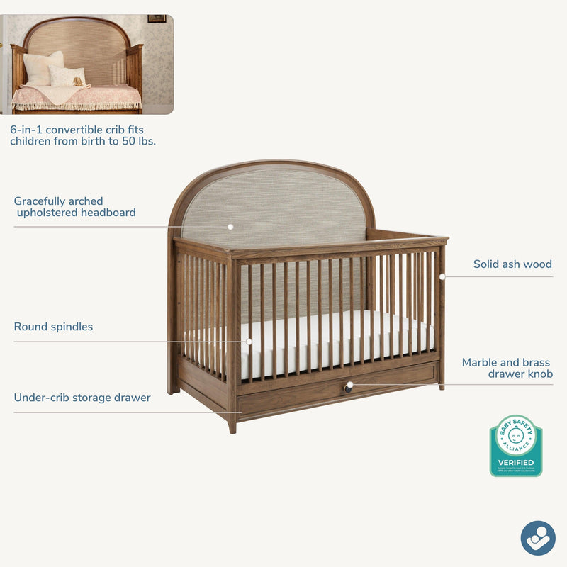 Load image into Gallery viewer, Maxi-Cosi Nursery Quiet Luxury 6-in-1 Convertible Crib with Toddler Bed/Daybed Conversion Kit | PRESALE
