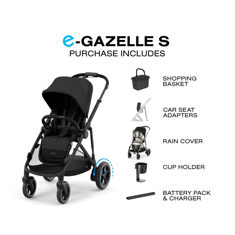 Load image into Gallery viewer, Cybex e-Gazelle S Electronic Assist Single-to-Double Stroller
