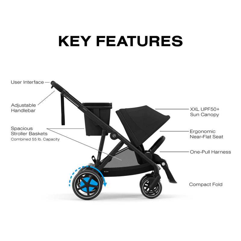 Load image into Gallery viewer, Cybex e-Gazelle S Electronic Assist Single-to-Double Stroller
