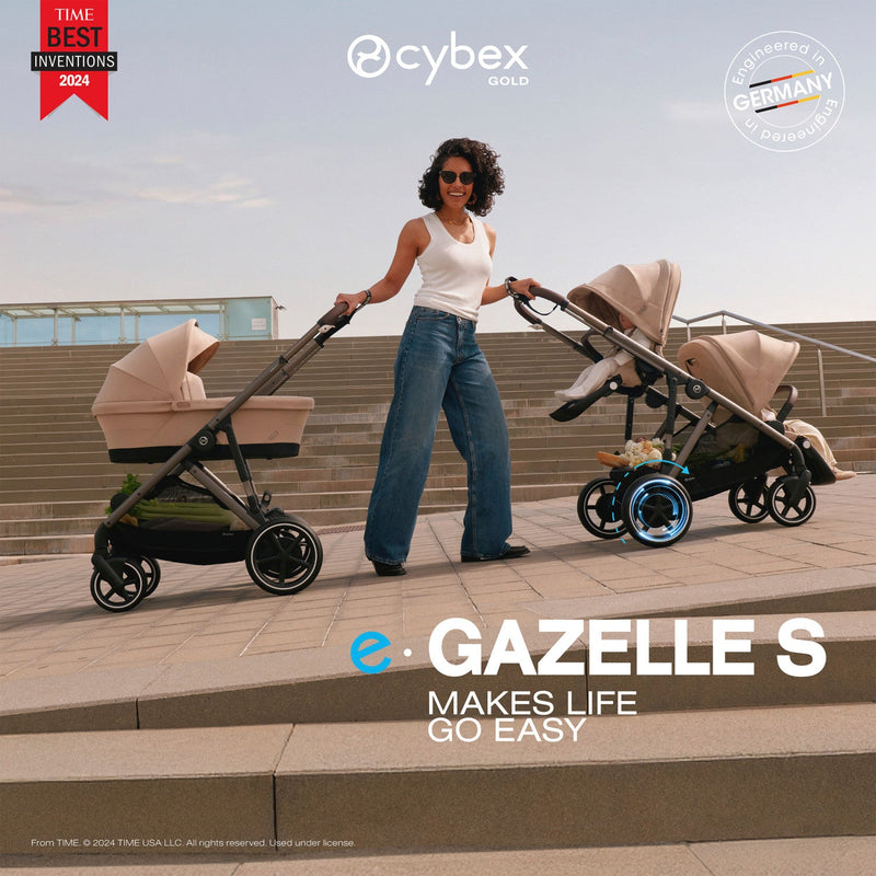 Load image into Gallery viewer, Cybex e-Gazelle S Electronic Assist Single-to-Double Stroller
