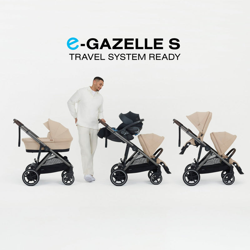 Load image into Gallery viewer, Cybex e-Gazelle S Electronic Assist Single-to-Double Stroller
