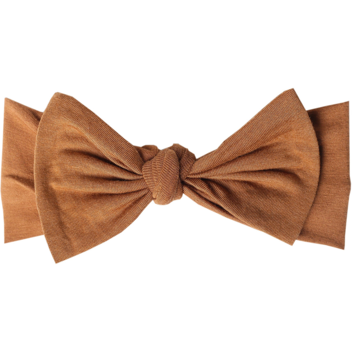 Copper Pearl Knit Headband Bow | Camel