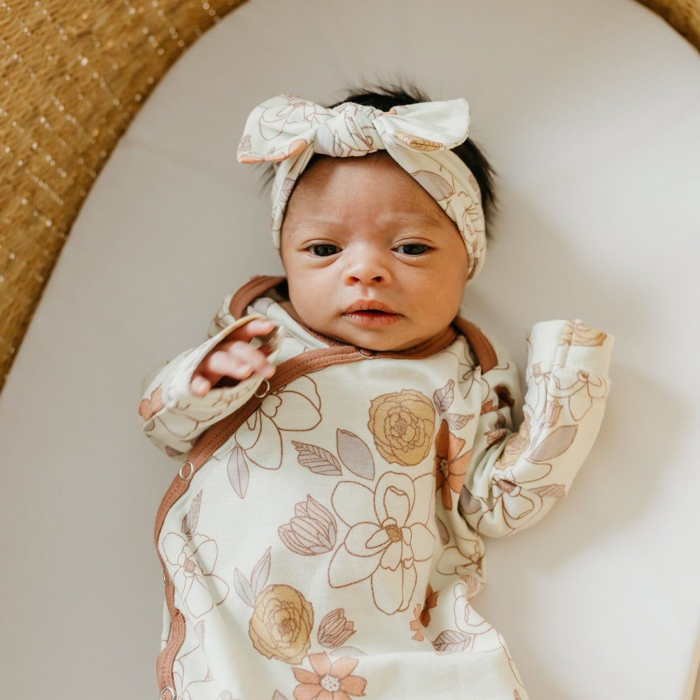 Copper Pearl Knit Headband Bow | Ferra