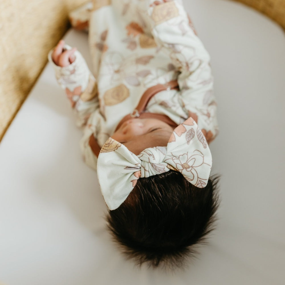 Copper Pearl Knit Headband Bow | Ferra