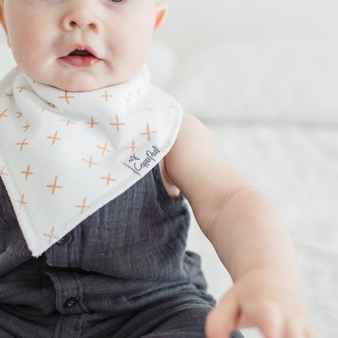 Copper Pearl Baby Bandana Bibs | Chip