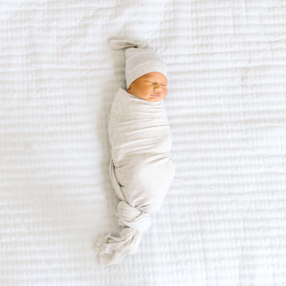 Copper Pearl Knit Swaddle Blanket | Oat