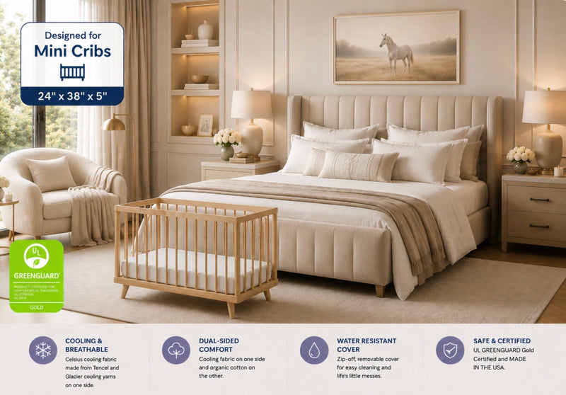 Load image into Gallery viewer, Moonlight Luxury Dreamer Mini Crib Mattress
