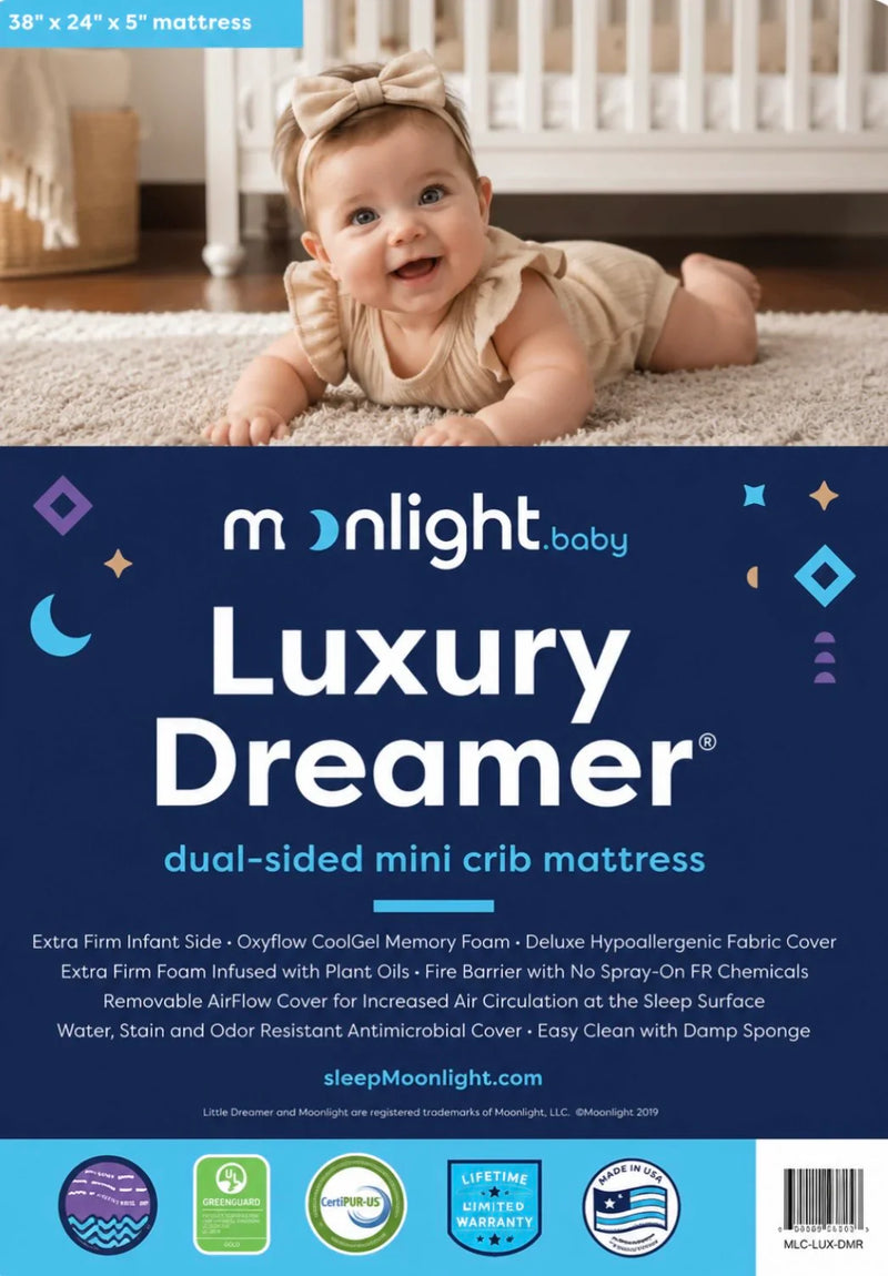 Load image into Gallery viewer, Moonlight Luxury Dreamer Mini Crib Mattress
