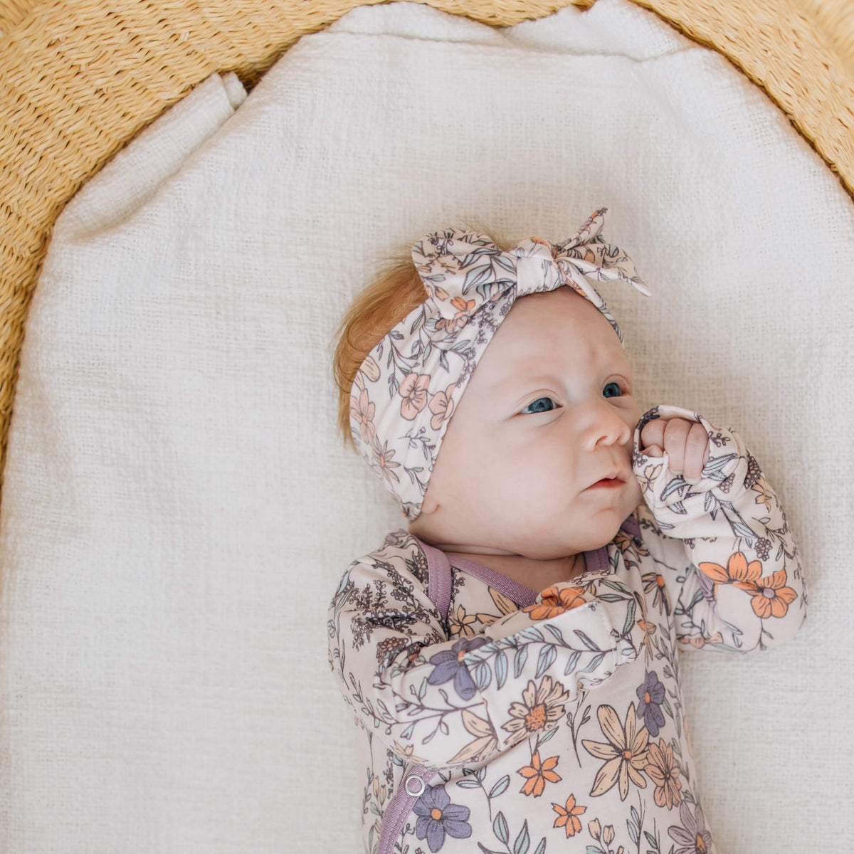 Copper Pearl Knit Headband Bow | Flora