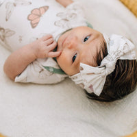 Copper Pearl Knit Headband Bow | Luna