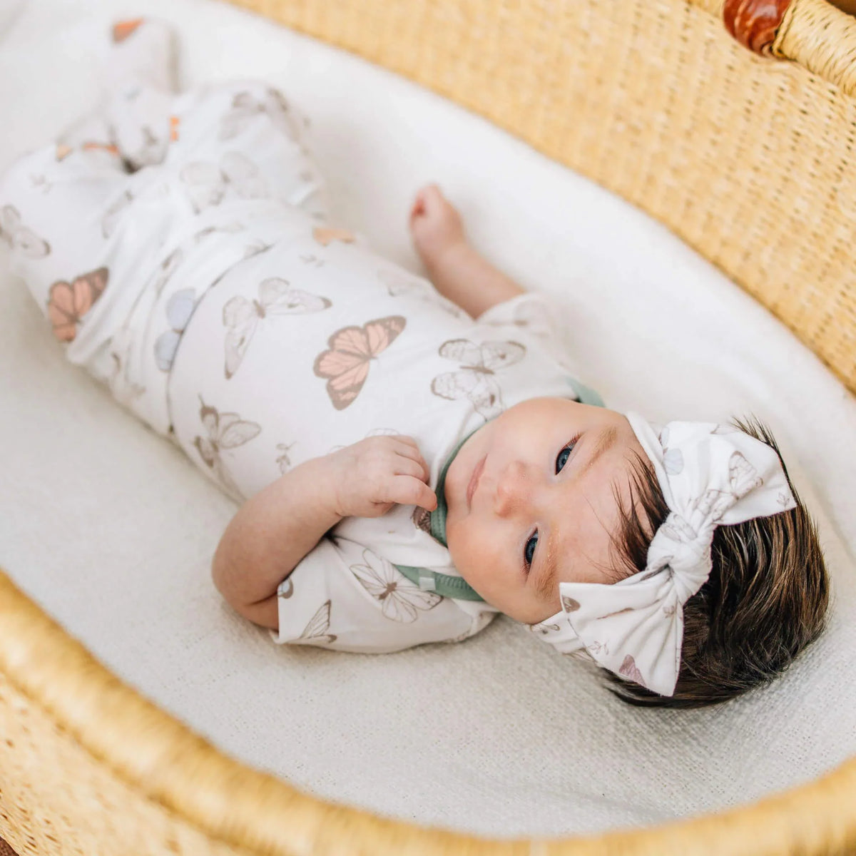 Copper Pearl Knit Headband Bow | Luna