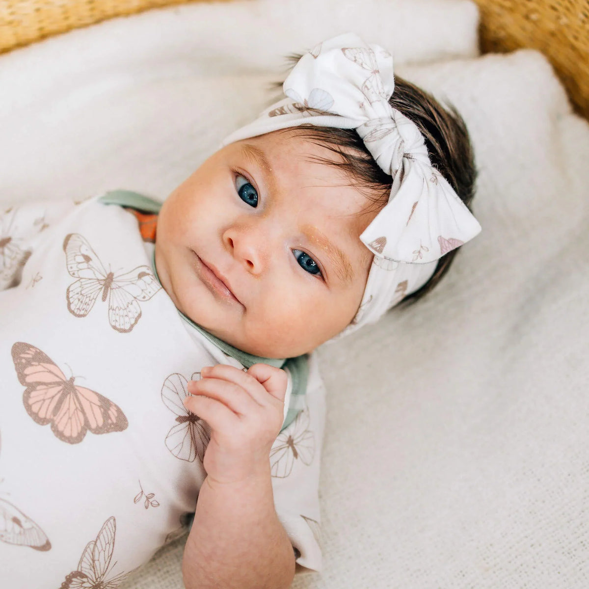 Copper Pearl Knit Headband Bow | Luna