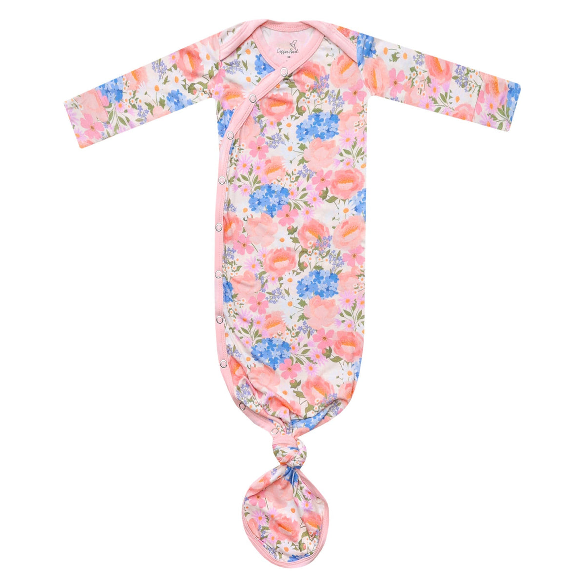 Copper Pearl Bamboo Newborn Knotted Gown | Penelope