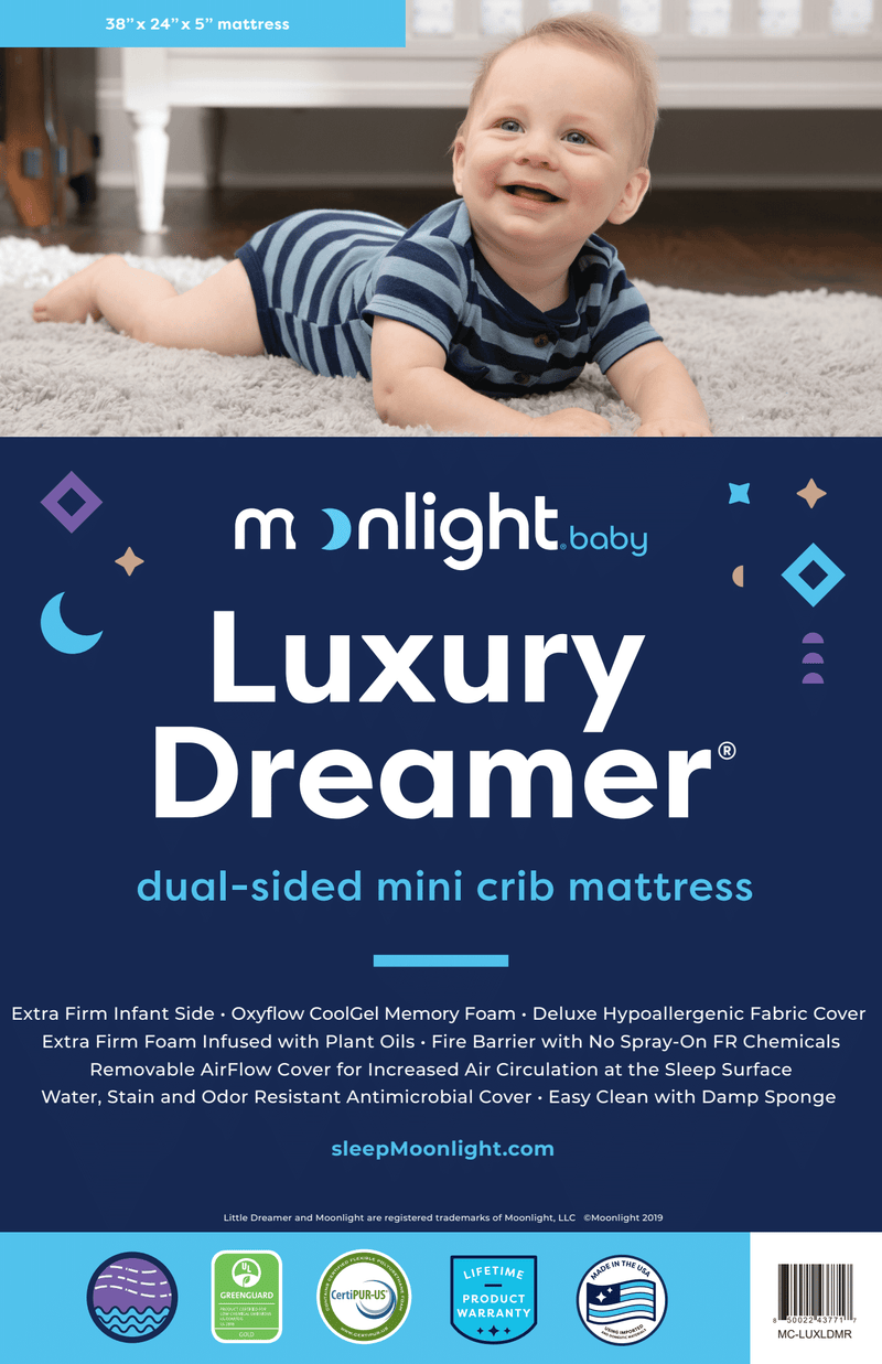 Load image into Gallery viewer, Moonlight Slumber Luxury Dreamer Mini Crib Mattress
