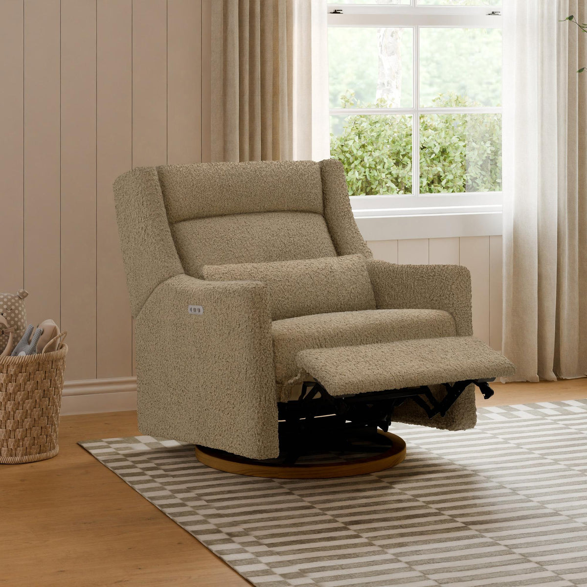 Babyletto Kiwi Plus Chair and a Half Power Recliner & Swivel Glider with Power Adjustable Headrest and USB Port