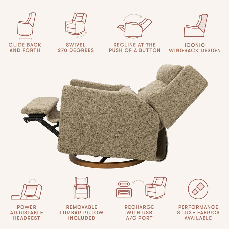 Load image into Gallery viewer, Babyletto Kiwi Plus Chair and a Half Power Recliner &amp; Swivel Glider with Power Adjustable Headrest and USB Port
