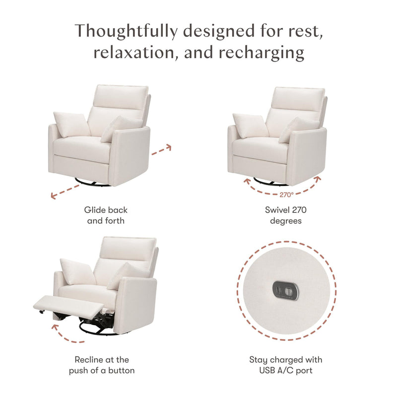 Load image into Gallery viewer, Babyletto Nori Extra Wide Electronic Recliner &amp; Swivel Glider with USB port
